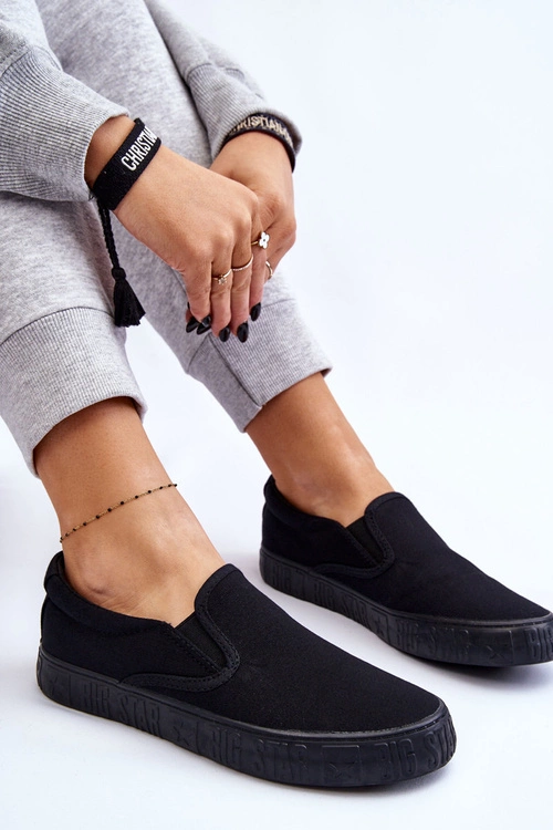 Damskie Tenisówki Slip-On Big Star LL274392 Czarne