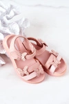 Dziecięce Sandały Z Motylkami Na Rzep Różowe Malvika