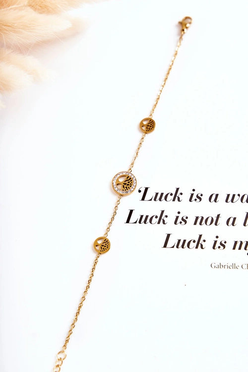 Damska Bransoletka Celebrytka Trzy Drzewa Życia Złota