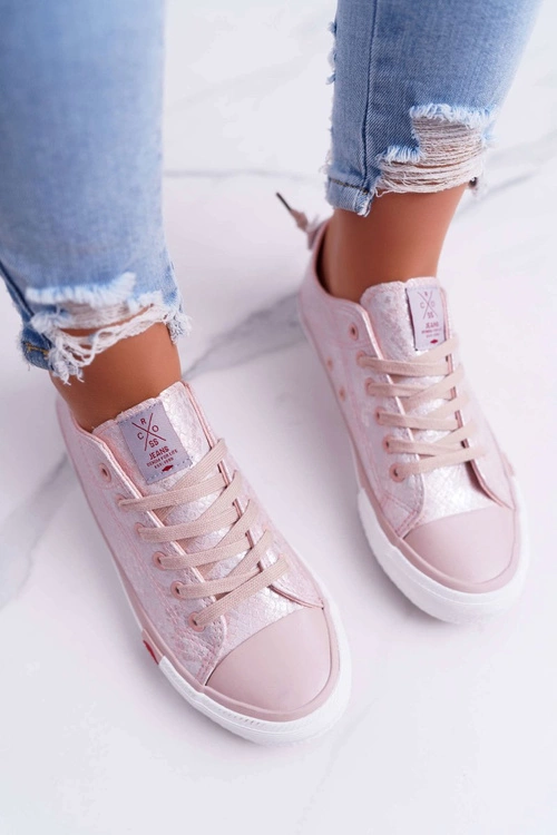 Trampki Damskie Cross Jeans Różowe DD2R4058