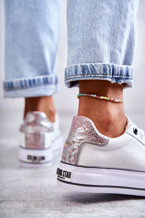 Damskie Materiałowe Trampki Big Star KK274037 Białe