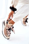Sportowe Buty Sneakersy Beżowe Dexla