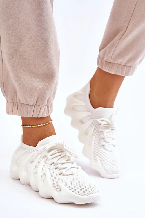 Damskie Wsuwane Sneakersy Białe Myles