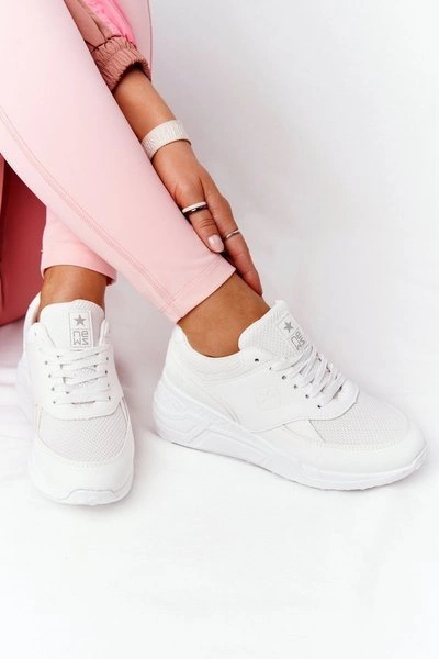 Damskie Sneakersy Na Koturnie Białe Avery
