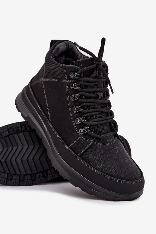 Buty Trekkingowe Trapery Męskie Ocieplane Czarne Wivelle