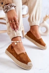 Zamszowe Espadryle Wsuwane Camel Lesley
