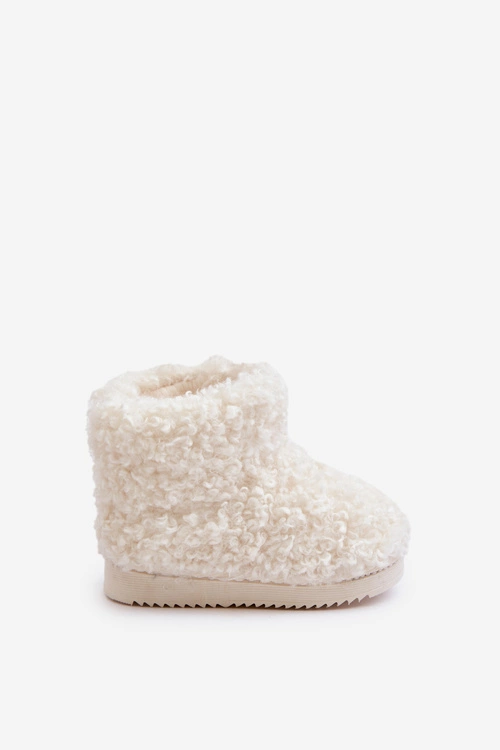 Botki Śniegowce Dziecięce Z Futerkiem Typu Baranek Jasnobeżowe Mevael