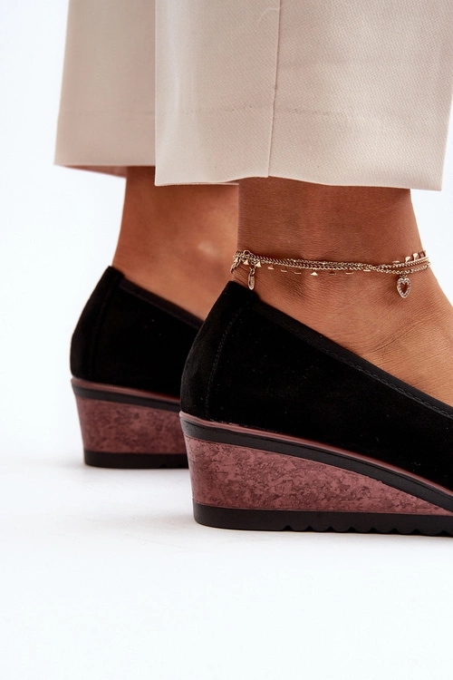 Damskie Półbuty Na Koturnie Czarne Belli