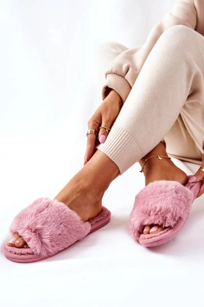 Papcie Damskie Z Futerkiem Różowe Trusted