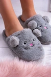 Kapcie Damskie SOXO Myszki z Uszami Szare