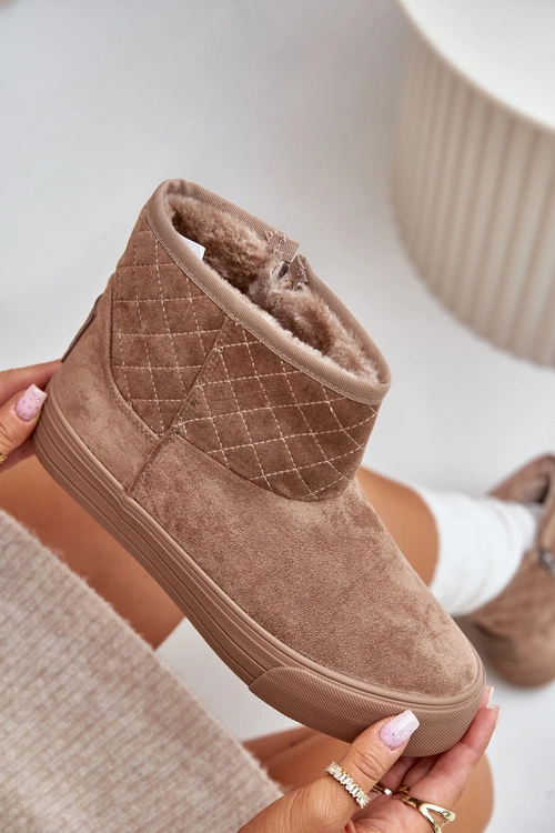 Botki Śniegowce Na Zamek Ocieplane Futerkiem Big Star OO274A524 Beżowe