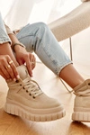 Wygodne Botki Na Platformie Beżowe Sanchio