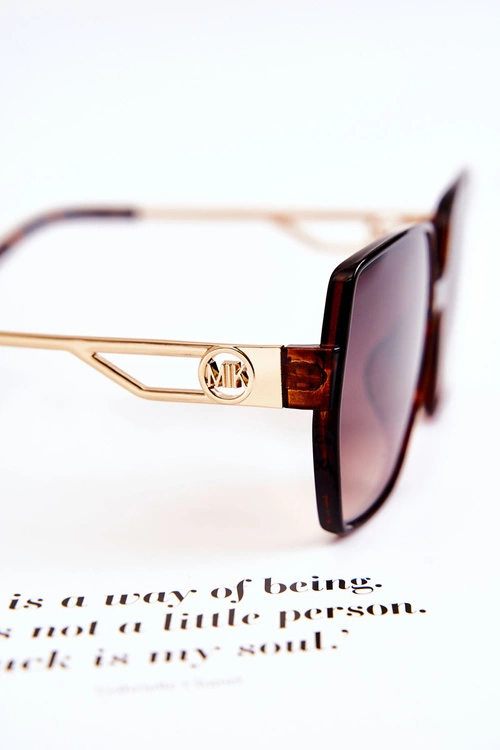 Klasyczne Damskie Okulary Przeciwsłoneczne Marmurkowe M2352 Brązowe