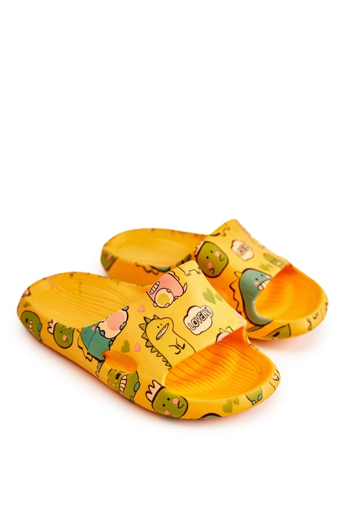 Lekkie Dziecięce Klapki Dinozaury Pomarańczowe Astro