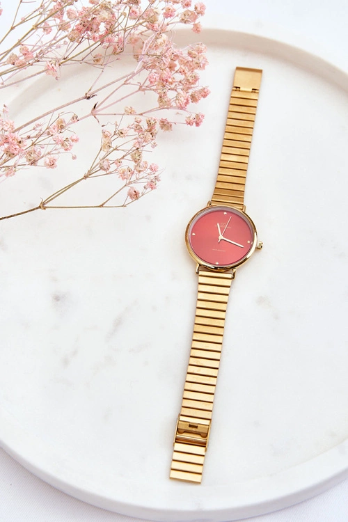 Damski Wodoodporny Zegarek Na Bransolecie Giorgio&Dario Złoto-Czerwony