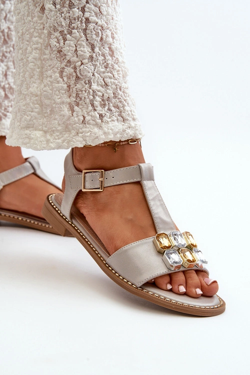 Eleganckie Sandały Damskie Z Ozdobnymi Detalami S.Barski KV27-030 Beżowe