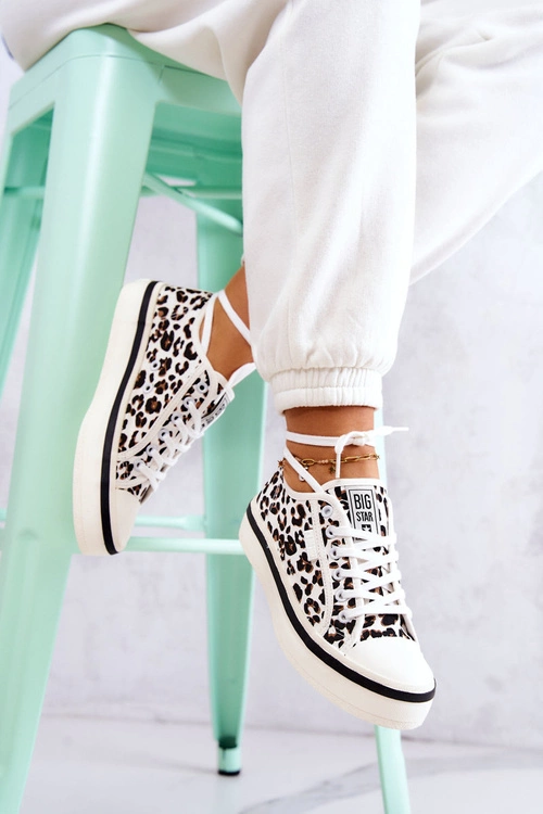 Damskie Trampki Pantera BIG STAR JJ274615 Białe