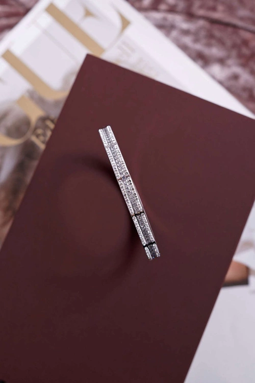 Damska Bransoleta Stalowa Z Cyrkoniami Srebrna Klar