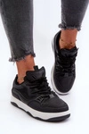 Sneakersy Damskie Na Platformie Czarne Etnaria
