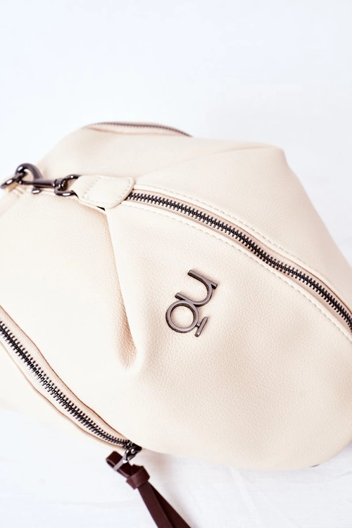 Damski Skórzany Plecak Torebka 2w1 NOBO K3190 Jasny Beż