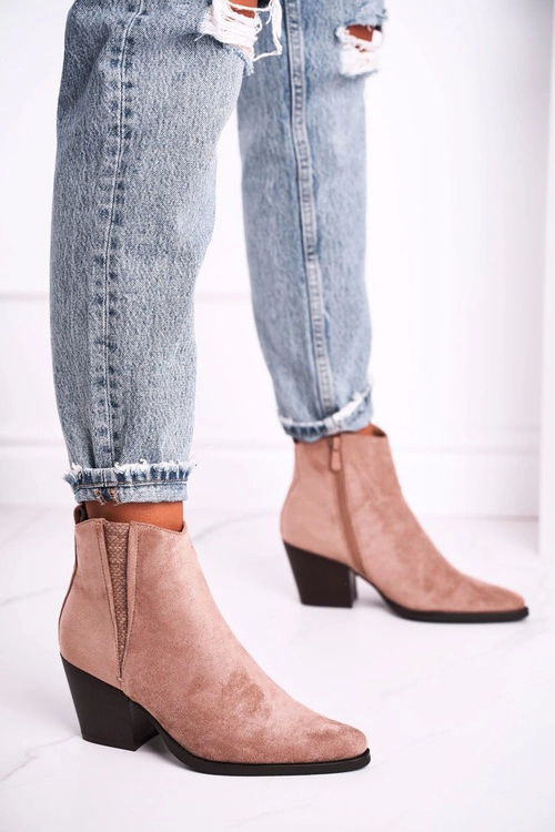 Damskie Botki Na Obcasie Khaki Loud