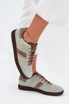 Zamszowe Niskie Sneakersy Damskie Big Star SS274678 HI-POLY SYSTEM Miętowe