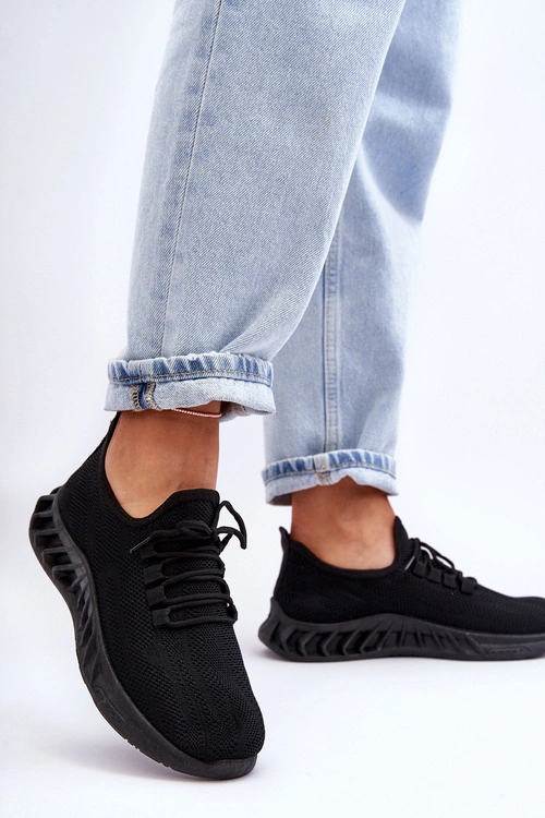 Damskie Wsuwane Materiałowe Sneakersy Czarne Venett