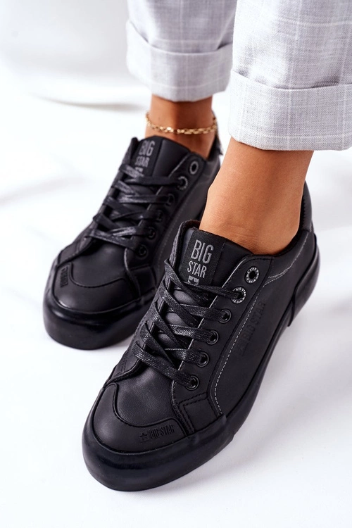 Damskie Skórzane Tenisówki BIG STAR II274029 Czarne