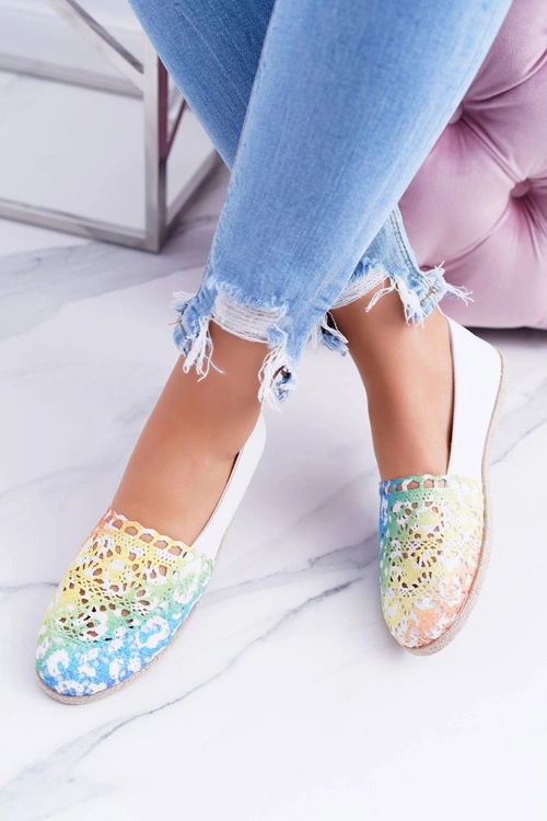 Wsuwane Damskie Espadryle Slip On Koronka Sarah