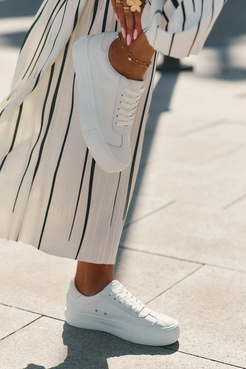 Trampki Damskie Na Platformie Big Star RR274337 Białe