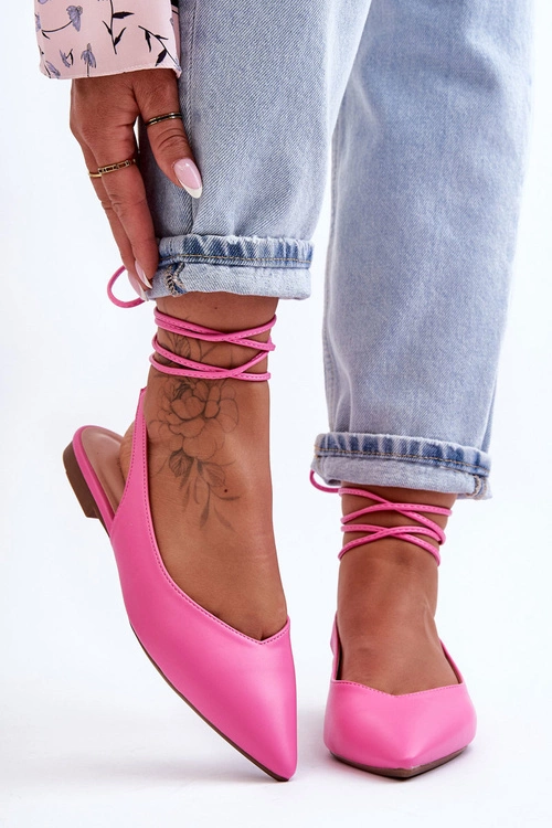 Damskie Wiązane Baleriny Różowe Lilly Ann