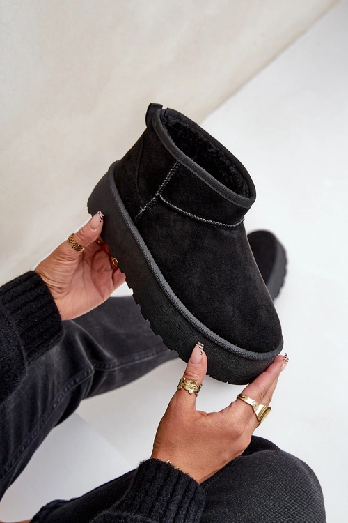 Damskie Śniegowce Na Platformie Czarne Ninala