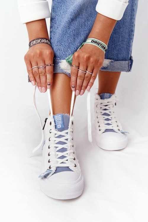 Damskie Wysokie Trampki Big Star HH274160 Białe