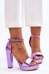 Sandały Na Wysokim Obcasie Fioletowe Mandy