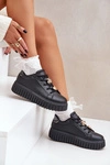 Sneakersy Damskie Z Przypinkami Czarne Grelesi