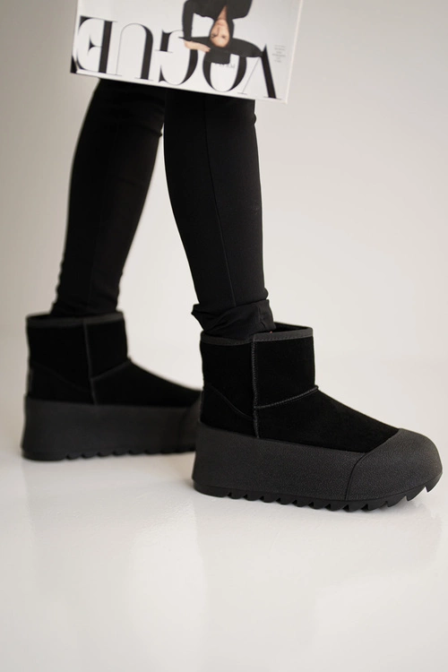 Ocieplane Zamszowe Śniegowce Na Platformie Big Star OO274A213 Czarne