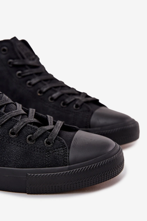 Trampki Męskie Ocieplane Z Eko Skóry Big Star OO174247 HI-POLY SYSTEM Czarne