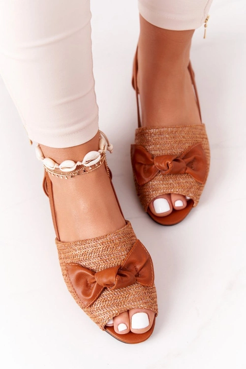 Płaskie Sandały Z Plecionką Lu Boo Camel