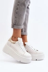 Zazoo 10165 Buty Sportowe Damskie Na Masywnej Platformie Białe