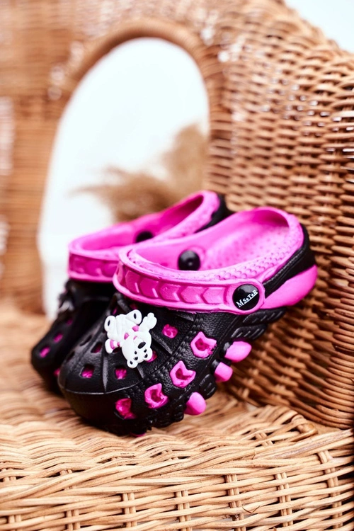 Klapki Dziecięce Piankowe Kroksy Czarne Miś Polarny Oddie