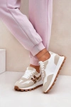 Sneakersy Buty Sportowe Damskie Panterka Beżowe Kalelia