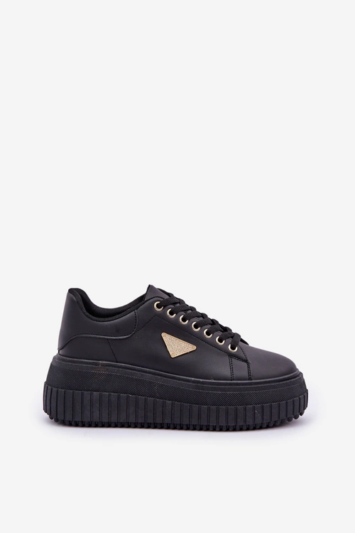Stylowe Sneakersy Na Masywnej Platformie Czarne Vallexia