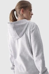 Bluza Damska Dresowa Z Kapturem Rozpinana Bawełniana 4F Szara 4FWMM00TSWSF1467-27M