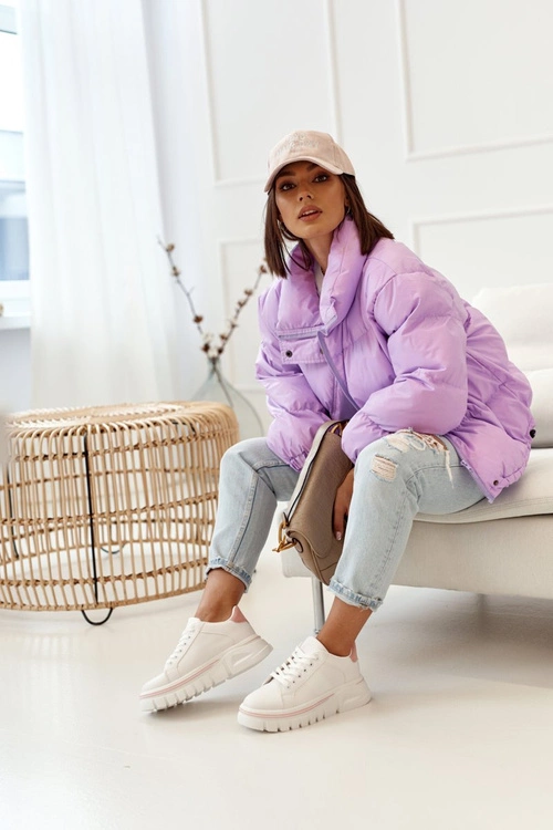 Damskie Sneakersy Na Platformie Biało Różowe Riri