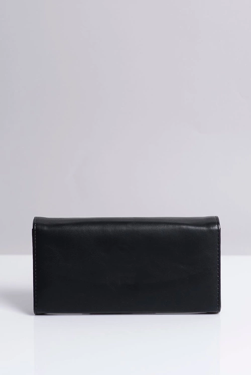 Duży Damski Czarny Portfel
