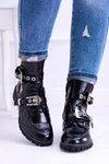 Lu Boo Czarne Botki Z Wycięciami Rock Girl