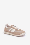 Niskie Sneakersy Trampki Damskie Beżowe Sellira
