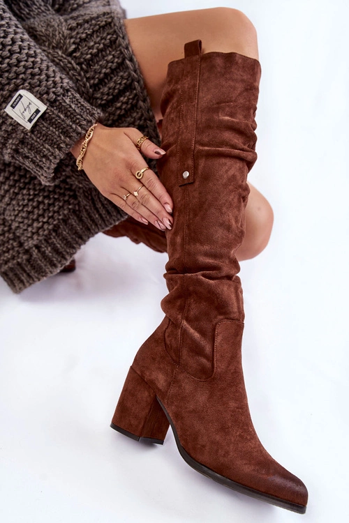 Zamszowe Kozaki Za Kolano La.Fi 270065FX-SU Brązowe