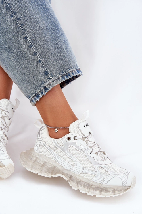 Skórzane Sneakersy Damskie GOE RR2N4083 Beżowe