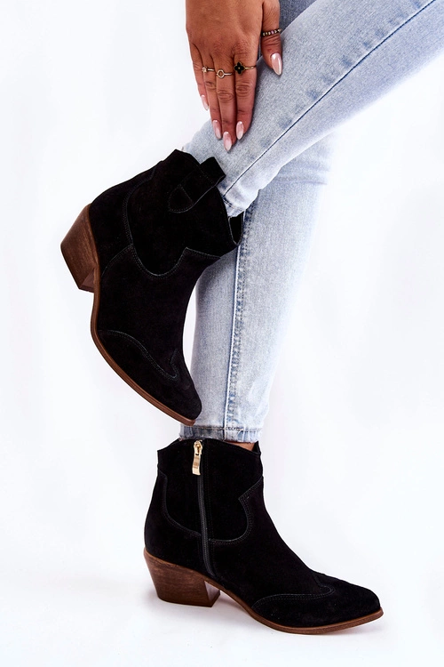 Damskie Botki W Szpic Lewski Shoes 3236 Czarne